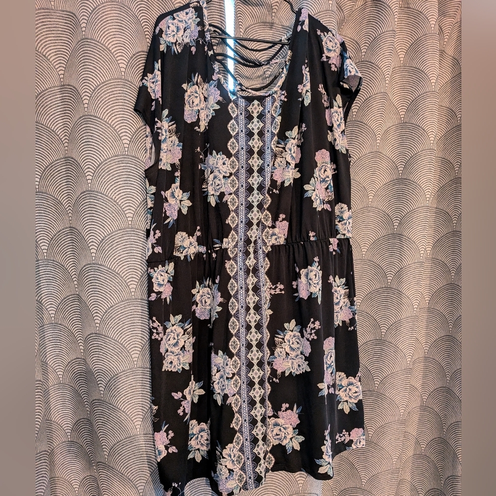 Floral Black Dress